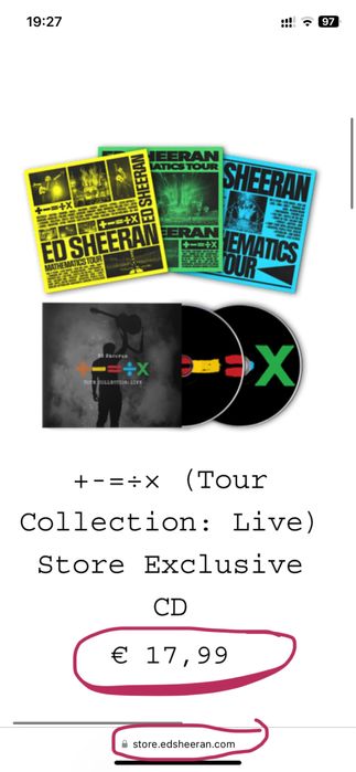Новий CD диск Tour Collection Live Ed Sheeran Store Exclusive Ед