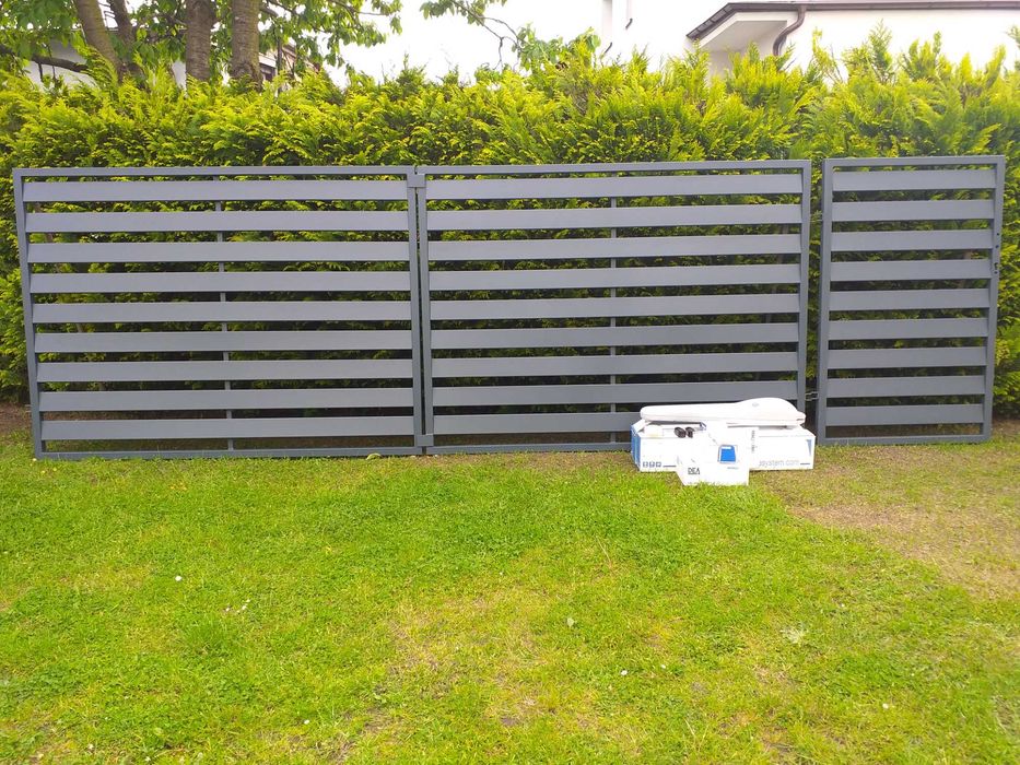 Nowa brama wjazdowa dwuskrzydłowa antracyt