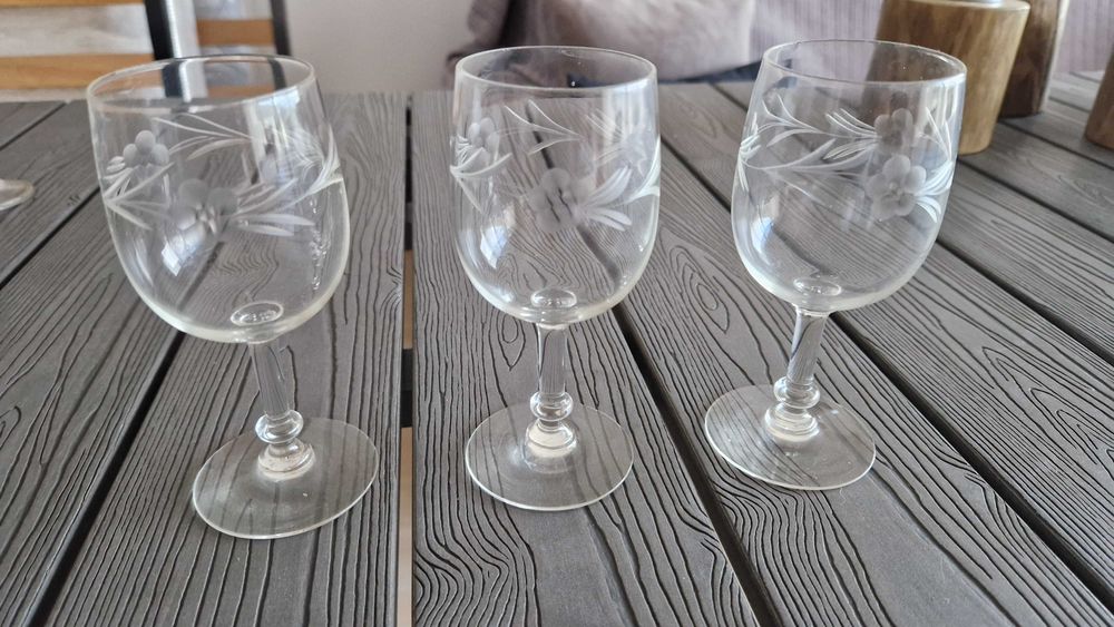 3 copos de cristal vintage