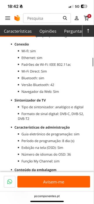 Tv LG para peças