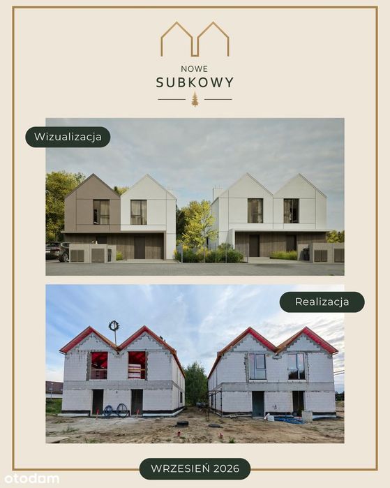 Nowe Subkowy - Twój nowy dom przy lesie | 85 m² | blisko Tczew Gdańsk