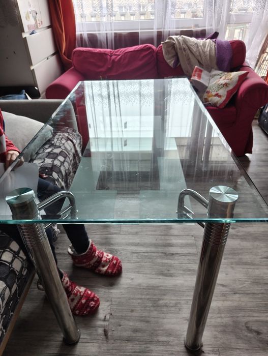 Stół szklany wysoki