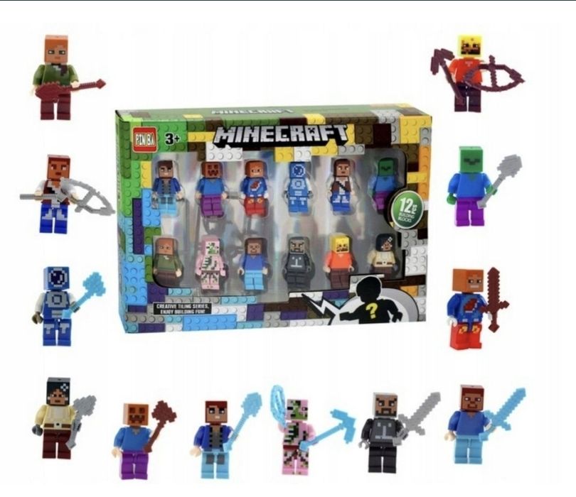 2x FIGURKI MINECRAFT My World Klocki 12 szt + 24 szt

Kompatybiln
