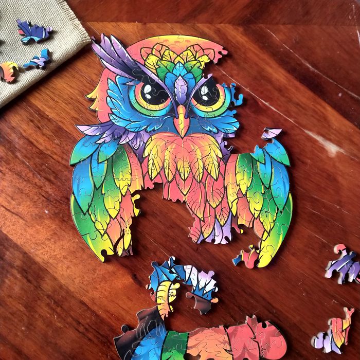 Дерев'яний пазл Таємнича сова в коробці