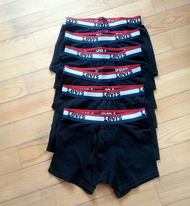6 par czarnych bokserek Levi's