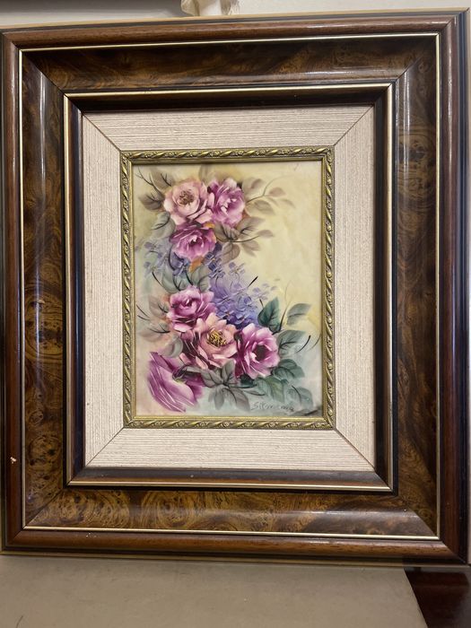 Quadro em ceramica pintado a mão