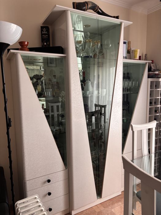 Conjunto de cristaleira (3 torres) com vidro - sala de jantar/estar