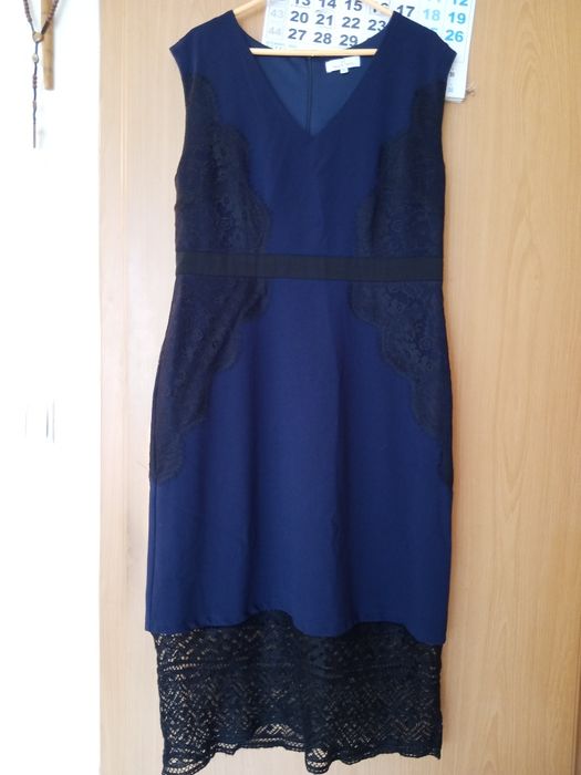 Vestido azul e preto, tamanho 42