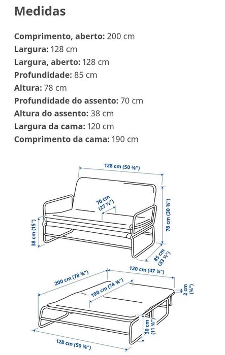 2 Sofas Cama cinzentos. Pouco tempo de uso. Em estado de novo. Montado.