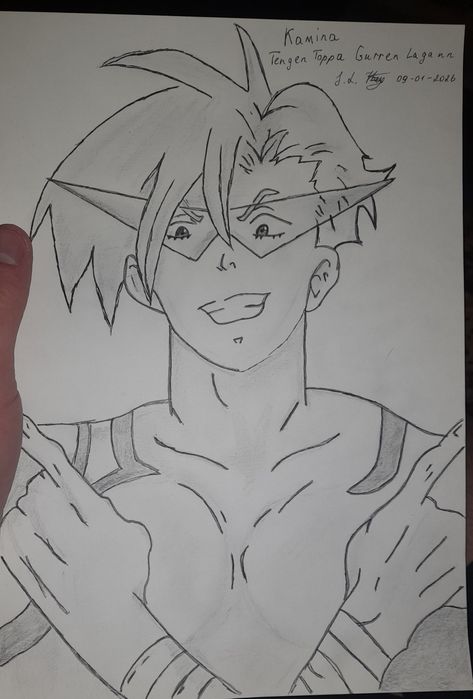 Малюнок олівцем Аніме Каміна .На замовлення.