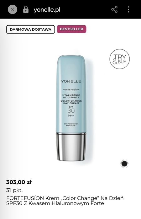 Krem YONELLE Fortefusion Hialuronic Acid SPF 30