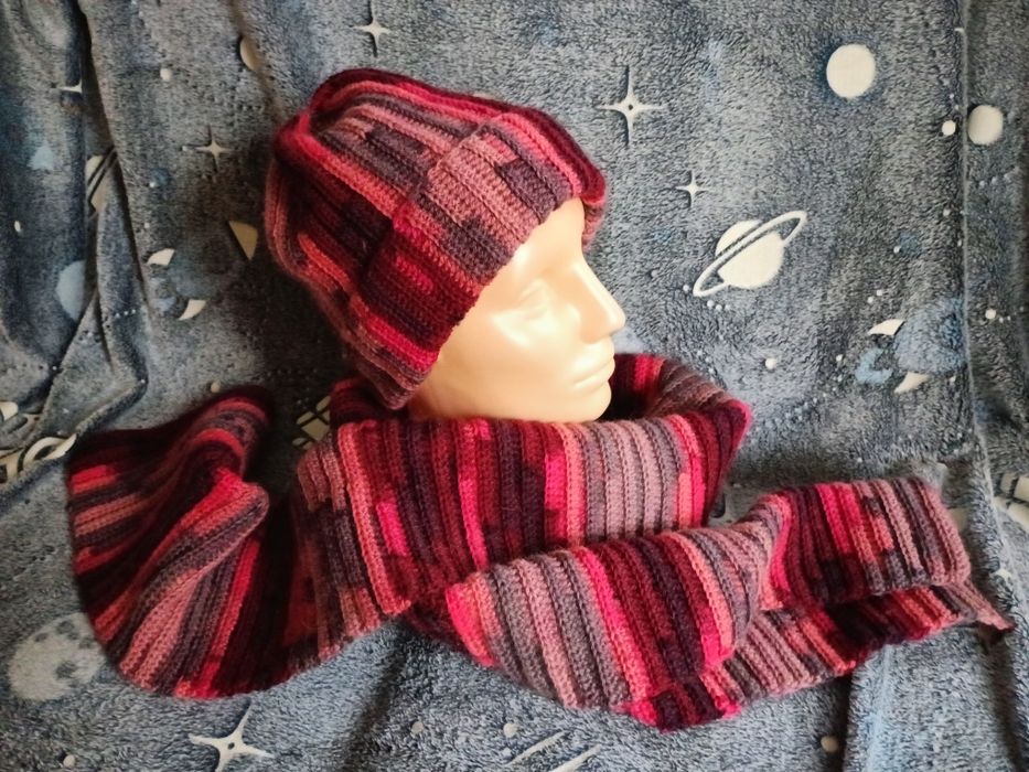 Super Zestaw !!! Handmade Czapka + szal  zestaw.