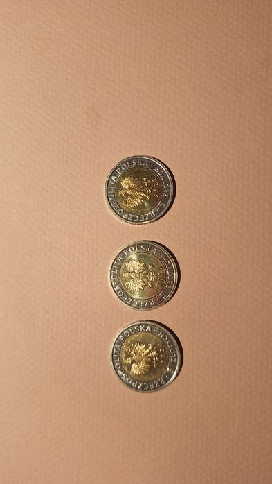 5 zł Zamek w Mosznej + Mariacki + Frombork MENNICZE