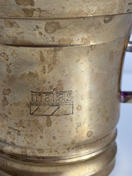 Duży moździerz mosiężny masywny vintage