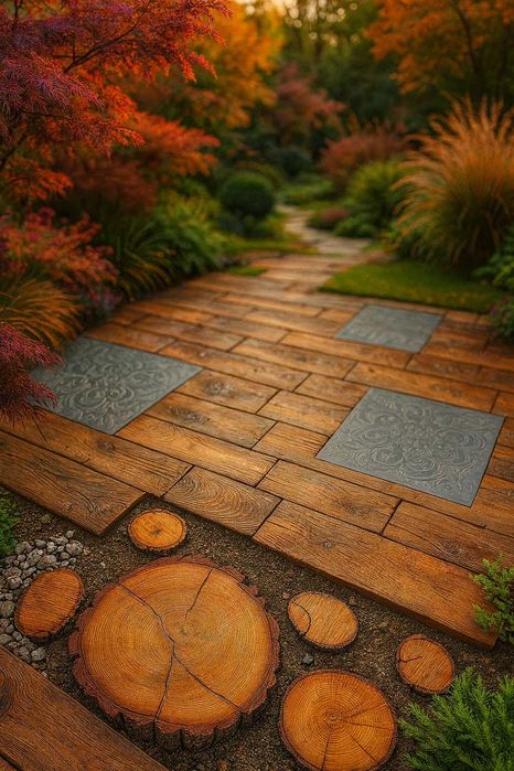 Deska tarasowa, rustykalna, drewno betonowe, deski