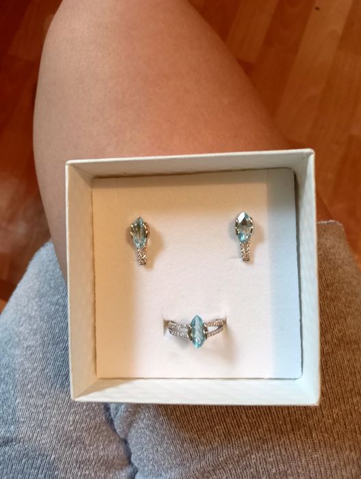 Сережки зі срібла з топазами , срібло 925 проби