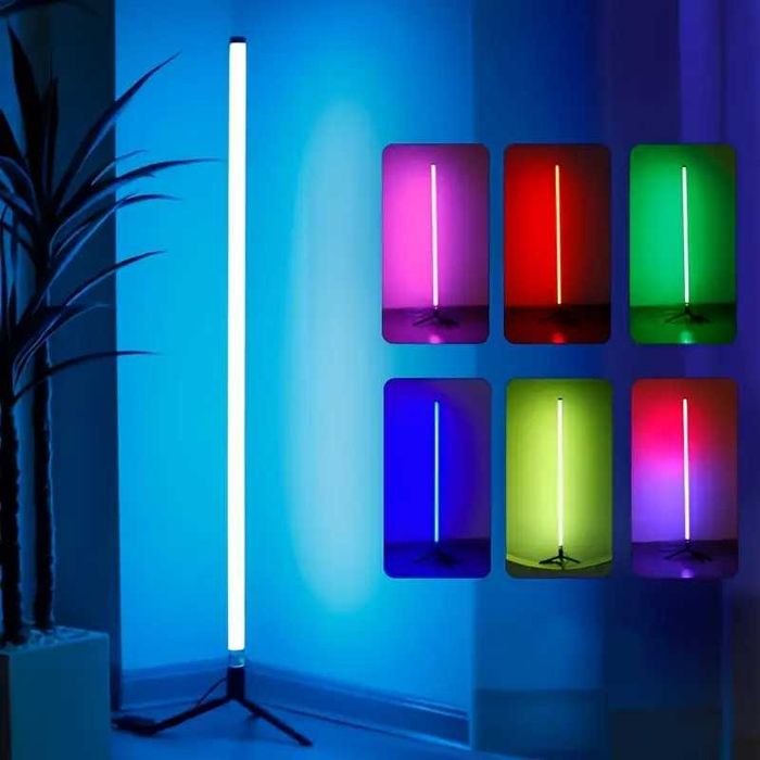 Lâmpada de chão LED inteligente, RGB Music com comando - corrente USB