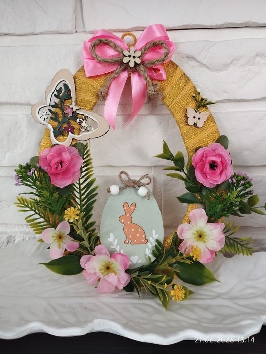 Wianuszek Wielkanocny na drzwi, dekoracja świąteczna ścienna