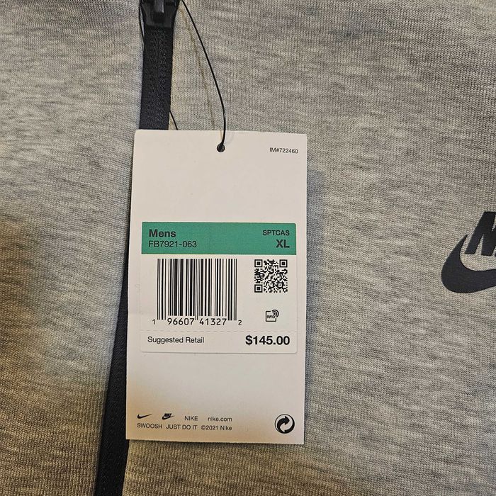 Nike Tech Fleece Gray Heather Windrunner Full Zip Hoodie