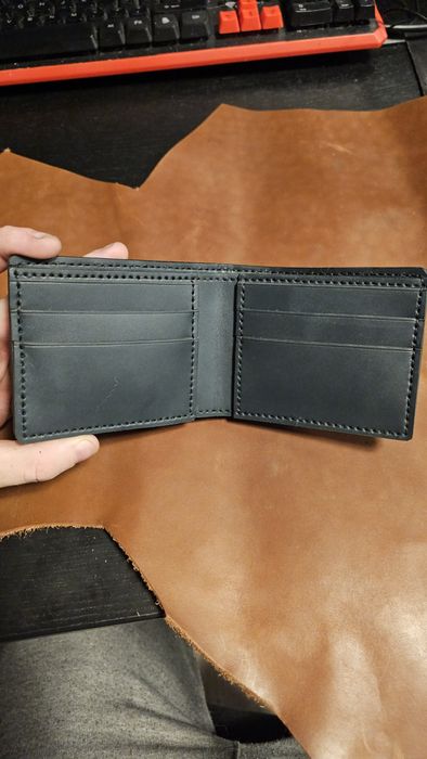 Portfel handmade z bydlęcej skóry licowej