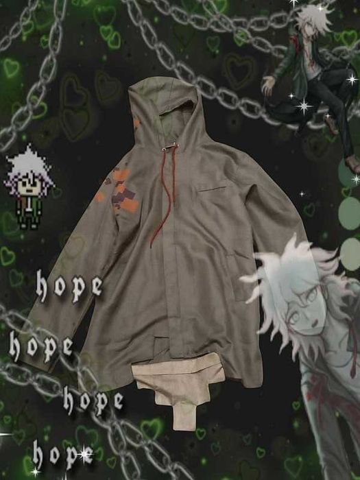 cosplay nagito komaeda danganronpa koszulka + płaszcz