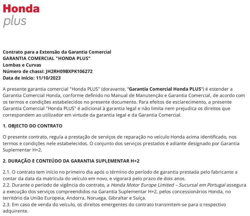 Honda NC750X DCT, garantia de agosto de 2028