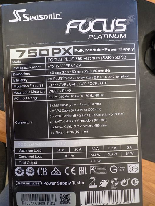 Блок живлення Seasonic Focus Plus 750 Platinum 750W