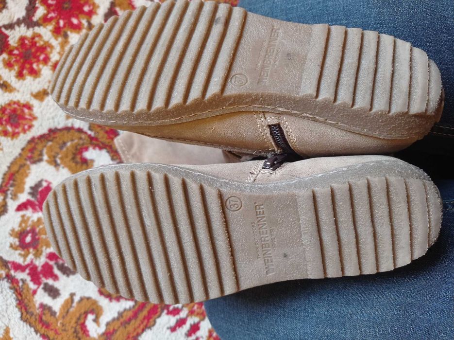 Wysokie damskie buty ze skóry naturalnej Weinbrenner stan idealny