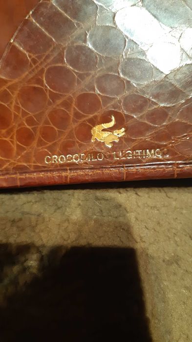 Carteira em pele legítima de crocodilo