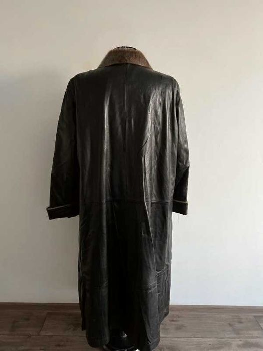 Шкіряне пальто плащ великий розмір 64-66