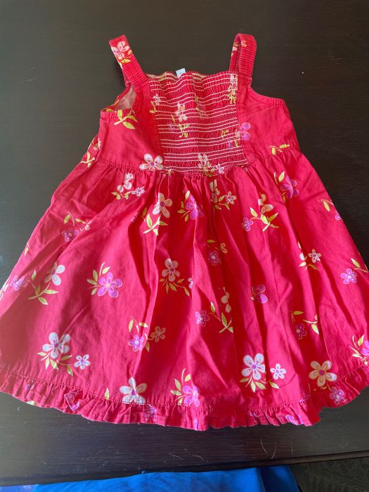 Vestido tons de cereja menina 12 meses