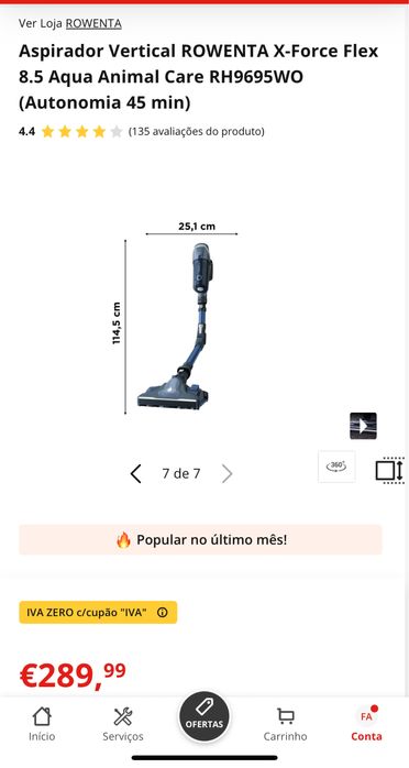 Aspirador Vertical ROWENTA X-Force Flex 8.5