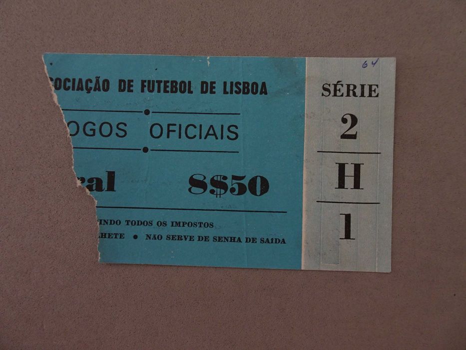 Bilhete de futebol Sporting - Benfica 16 de março 1968