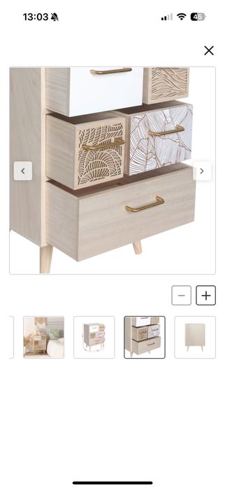 Mesa de cabeceira com 5 gavetas