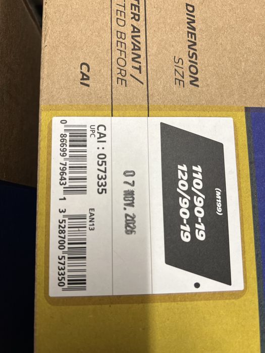 Bib Mousse Michelin 110/90-19. 120/90-19