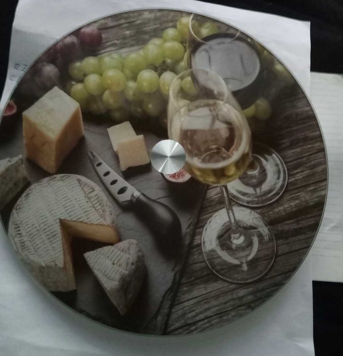 Блюдо сервіровочне скляне поворотне на підшипнику, нове