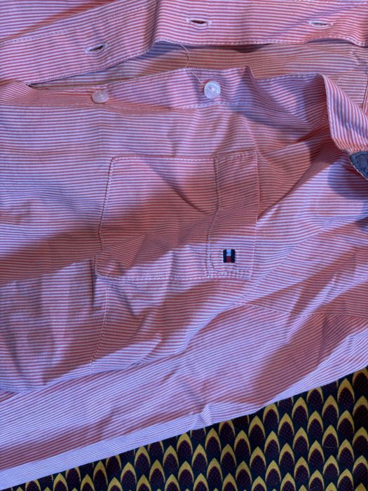 Camisa Tommy Hilfiger senhora riscas vernelha e branca