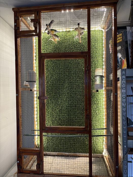 Duża Klatka - Wojlera dla kanarków, papug, amadyn. Led, Komplet