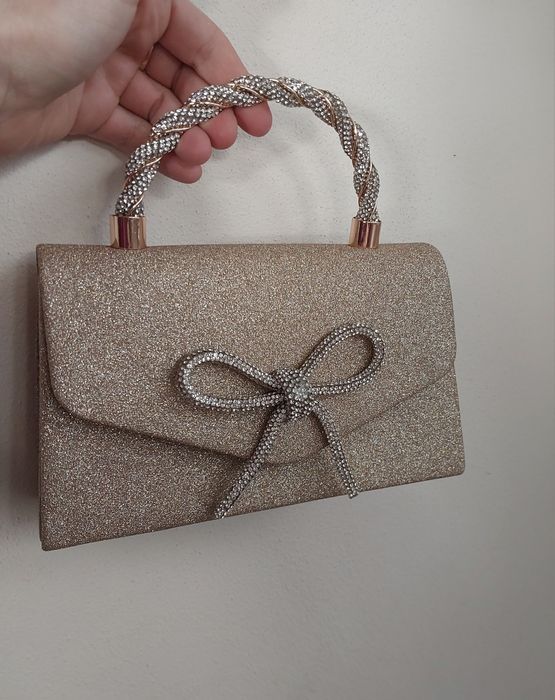 Złota torebka wizytowa komunia wesele