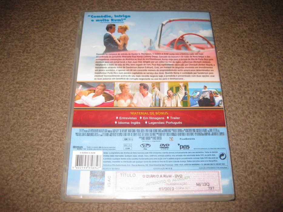 DVD "O Diário a Rum" com Johnny Depp