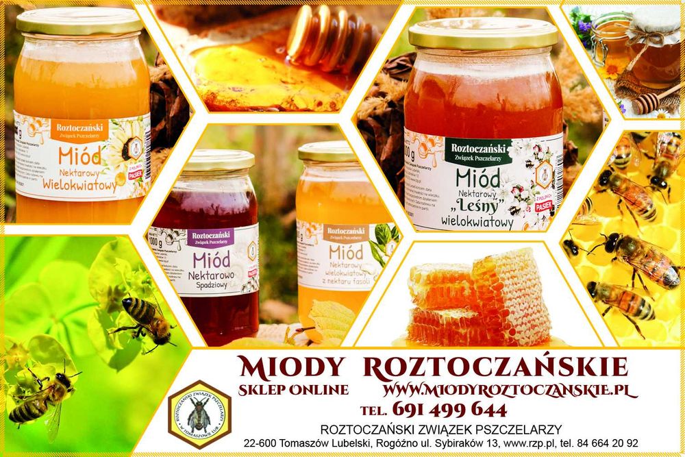 Miód 4x1000 g Zestaw miodów Miody