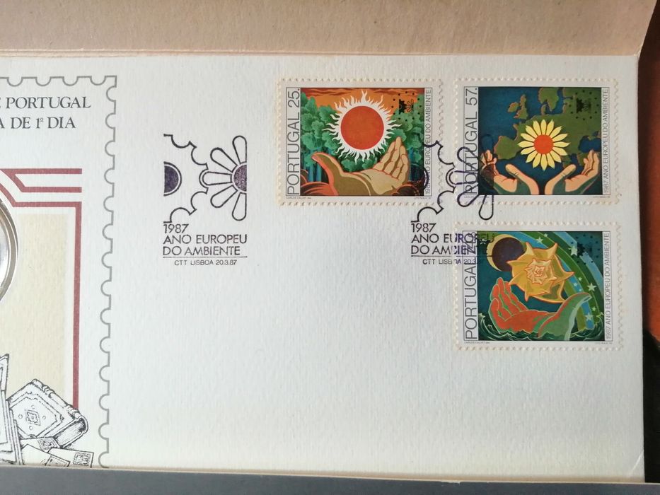 Emissão Filatélica - Sobrescrito Medalha de 1º Dia