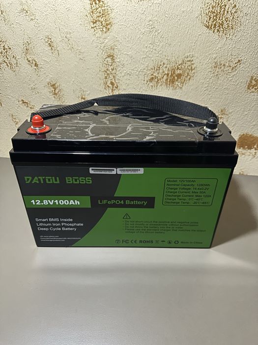 Акумулятор 12v100ah1280wh літій-залізо-фосфат - повна комлектація