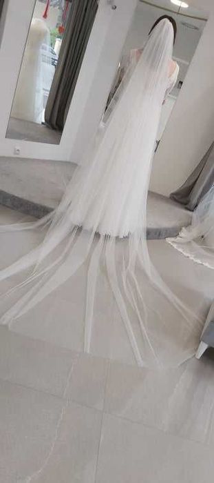 Welon ślubny gładki dł.300cm szer. 300cm ivory śmietankowy off white