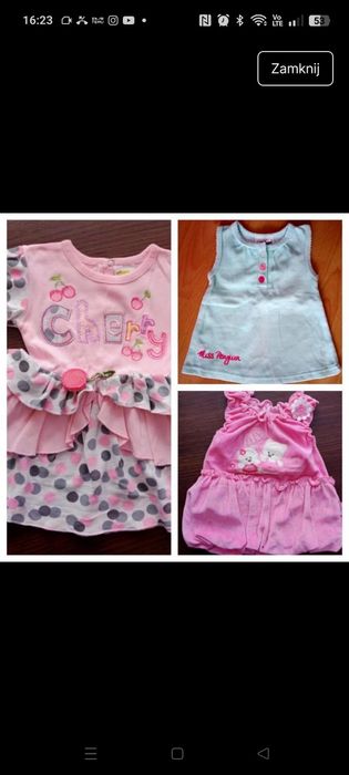 Śliczne sukieneczki dla dziewczynki, rozm.62
