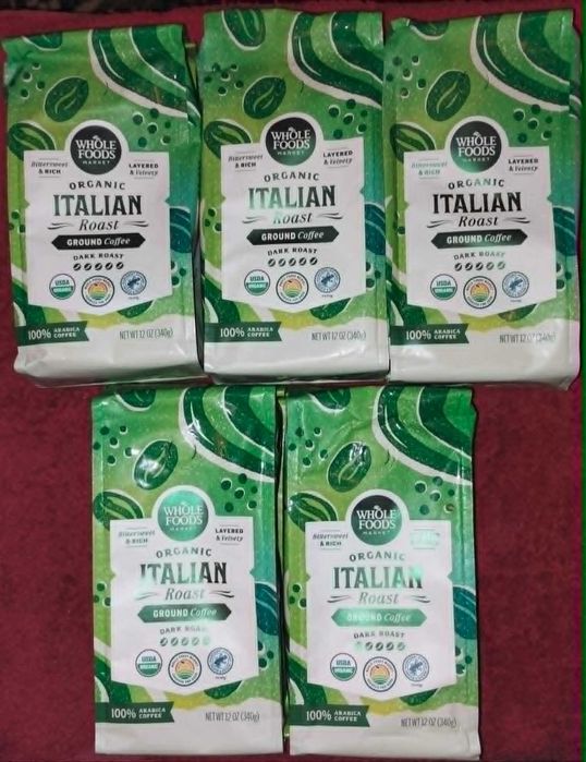 Kawa Whole Foods Organic Italian Dark Roast - mielona 5 x 340 g zestaw