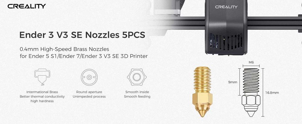 сопло 0.4мм для Creality Ender 3 V3 SE,набір 5шт