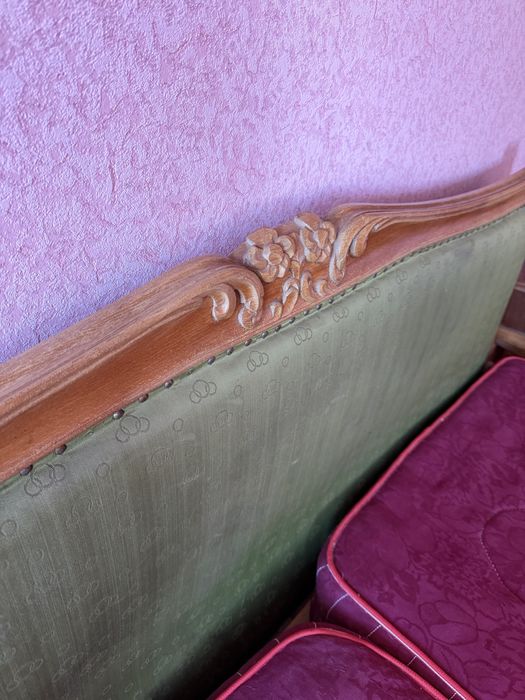 Комплект ліжко+тумби дерево вінтаж під реставрацію