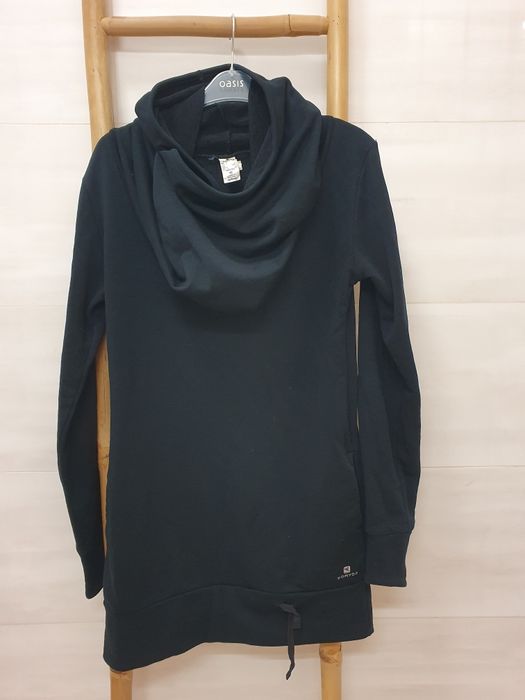 Унісекс худі/реглан подовжений з широким коміром, розмір s(44),чорний