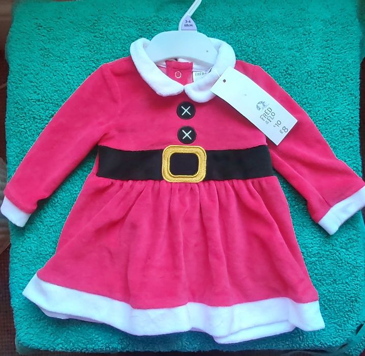 Nowa sukienka świąteczna F&F, sukienka na święta, 3-6 m-cy, 62-68 cm